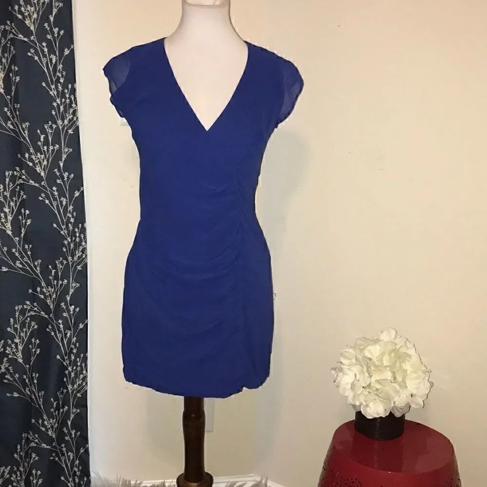 Keepsake the Label Blue Ruched Body-Con Mini Dress